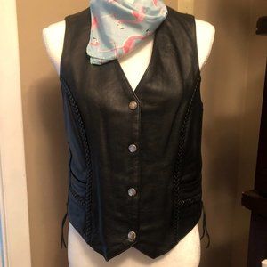 First Classics Women's Braided Leather Motorcycle Vest